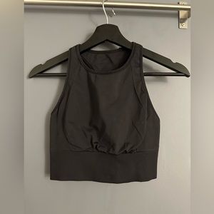 Lululemon high neck medium support bra. Size 6. Black